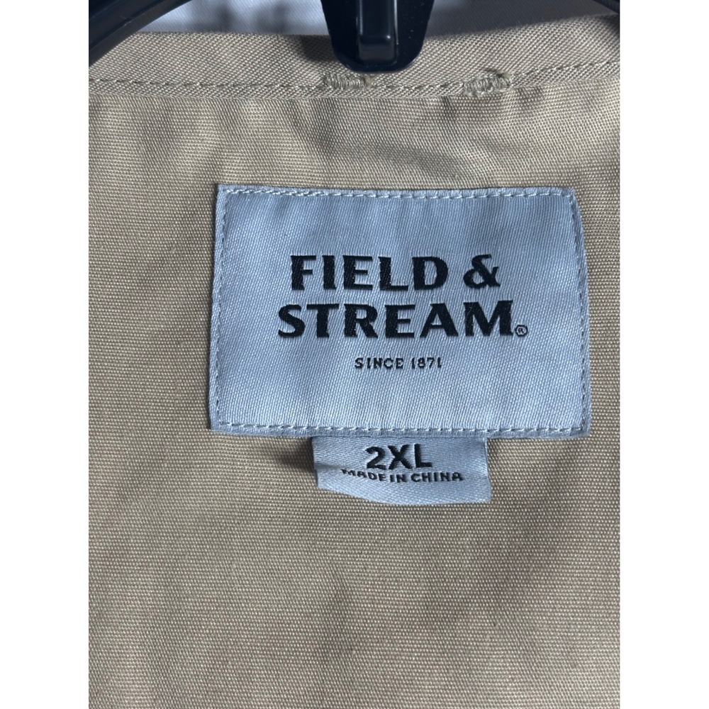Field &‎ Stream Mens Tan Multi Pocket Utility Fishing Vest Size 2XL - Picture 2 of 3